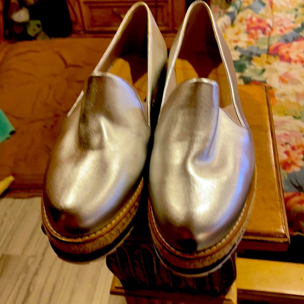 Silver wedge shoes